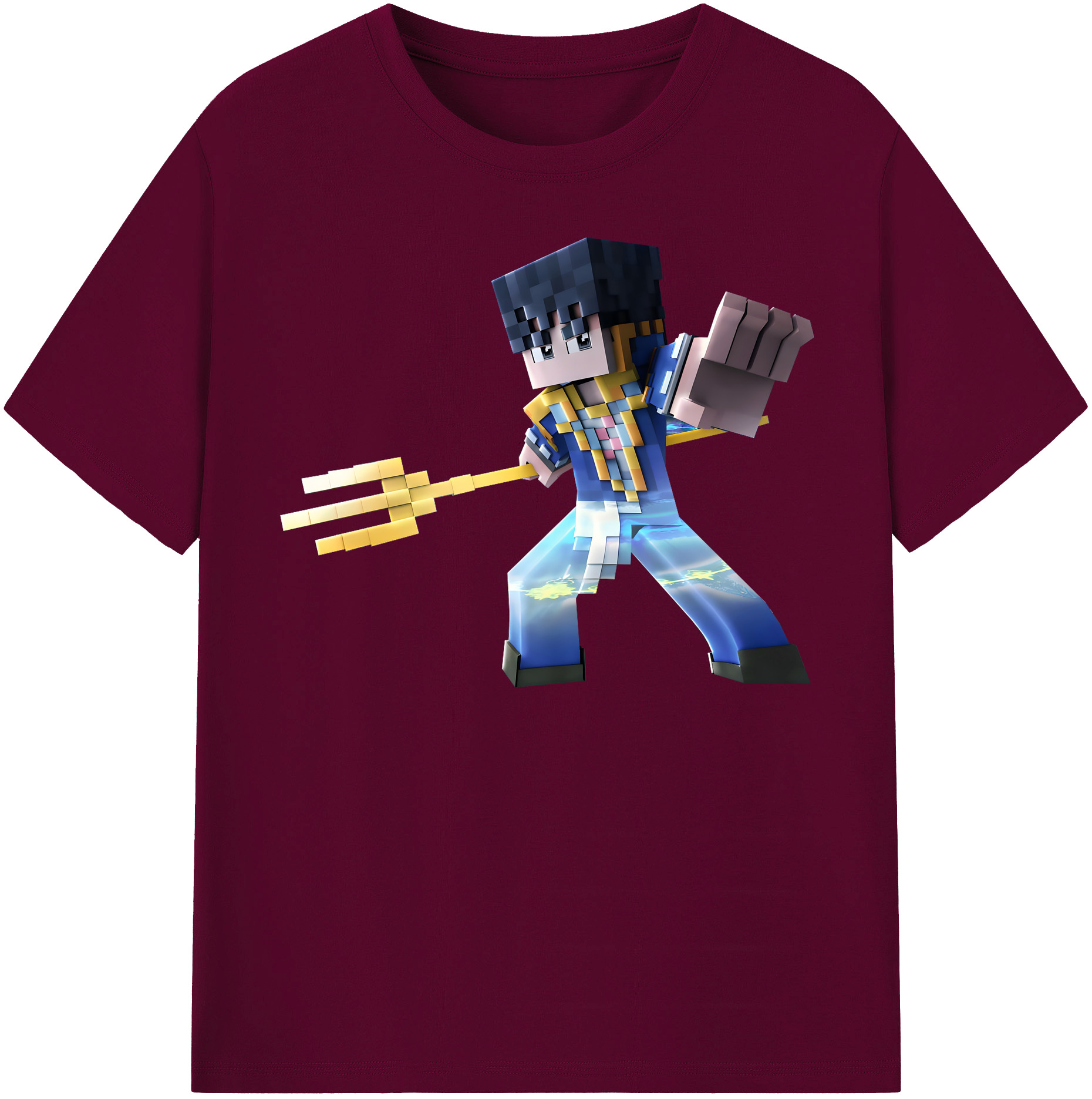 （画像用） マインクラフト ブロックの世界 Minecraft MC Block world レディースカジュアルプリントTシャツ（綿100％）